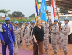 Dua Anggota Satgas Garuda Bhayangkara Asal Polresta Malang Raih Medale Parade Cemerony dari PBB