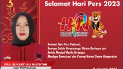 Kader PDI Perjuangan Kabupaten Tulungagung, Dra. Sukarti Ali Muchtar Mengucapkan : Selamat Hari Pers Nasional Tahun 2023
