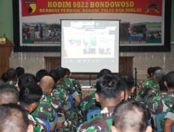 Secara Virtual, Prajurit Kodim 0822 Bondowoso Ikuti Launching “Babinsa Duta Informasi Positif”